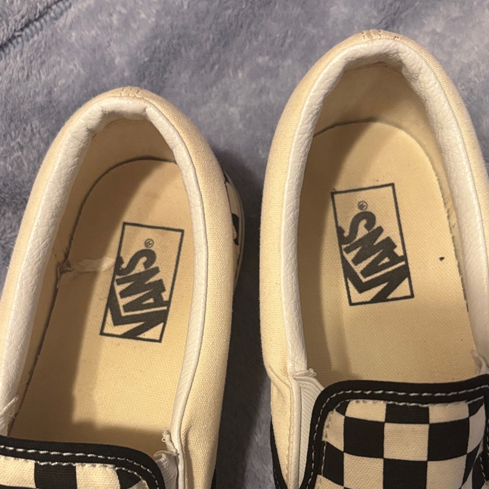 Vans Men's Black and Cream Checkerboard Slip-Ons - Picture 3 of 4